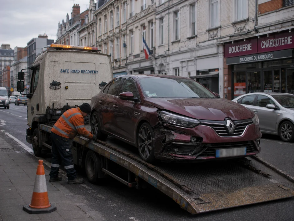 Renault Megane Accident Recovery Vehicle transport from France to Uk