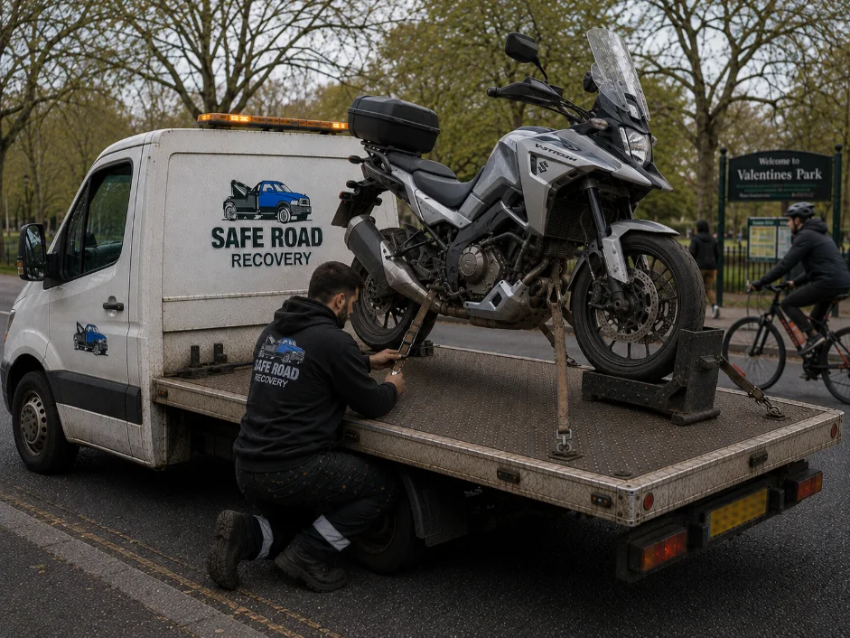 Suzuki V Strom Motorcycle Recovery in Ilford, UK