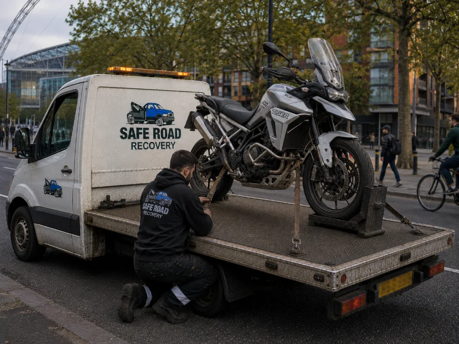 Triumph Tiger Motorcycle Recovery in Wembley, United Kingdom