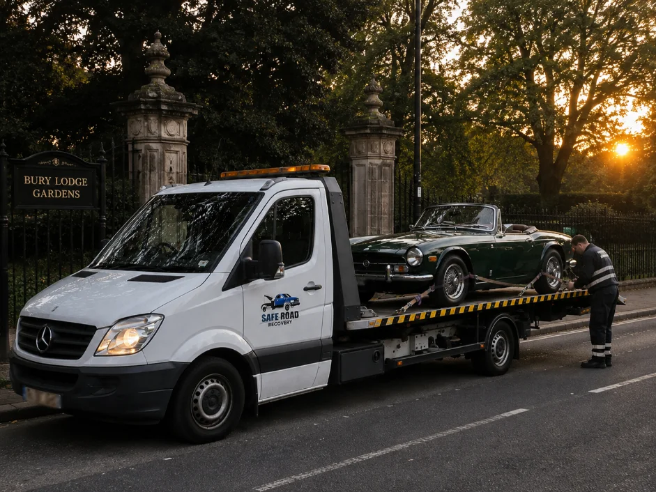 Triumph Tr6 Classic Car Towing Bury Lodge Gardens Edmonton