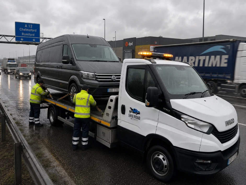 Volkswagen Crafter Commercial Vehicle Recovery on A12 Road, Romford