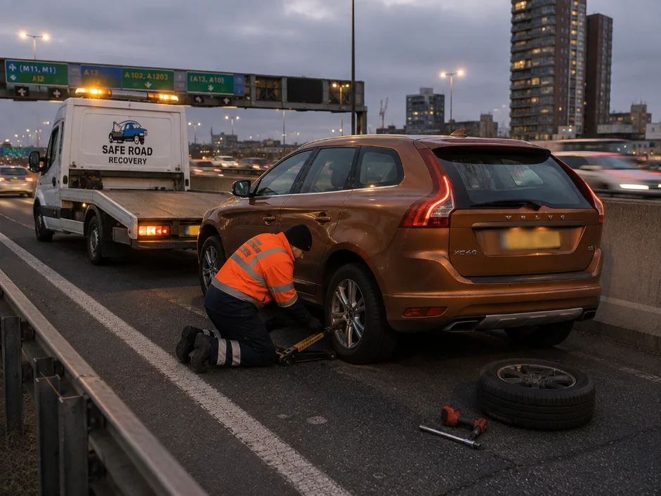 Volvo XC60 Tyre Change A12 Road London