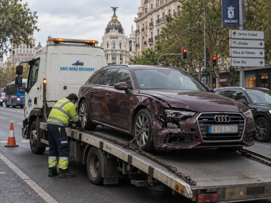 Audi A6 Accident Recovery Madrid Spain to United Kingdom