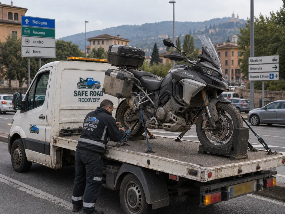Ducati Multistrada Motorbike Towing from Bologna to UK