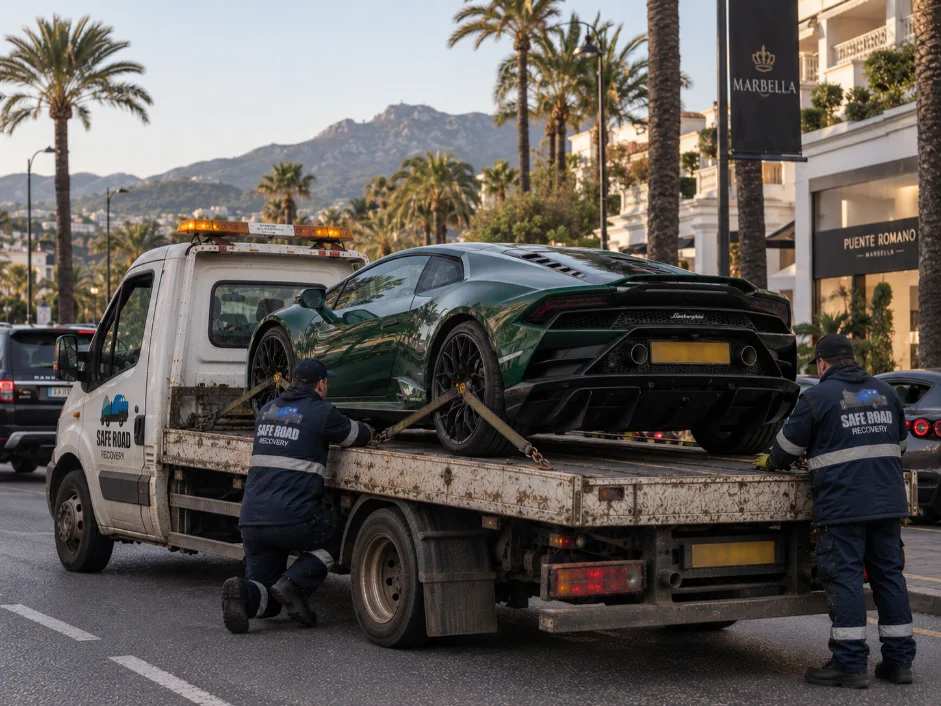 Lamborghini Huracan Luxury Car Recovery Marbella from Spain to UK
