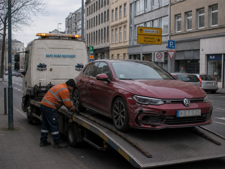 Volkswagen Golf Accident Recovery Cologne Germany