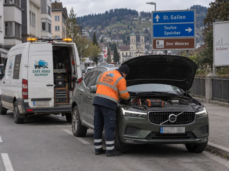 Volvo XC60 Roadside assistance ST Gallen Switzerland to UK